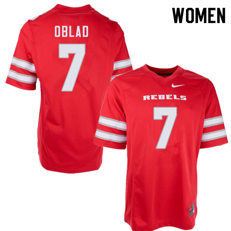 Women #7 Kenyon Oblad UNLV Rebels College Football Jerseys Sale-Red - Click Image to Close